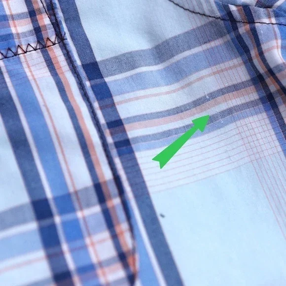 KAVU Mens Large Blue Plaid Short Sleeve Button‎ Up Outdoor Casual Shirt - Picture 7 of 16